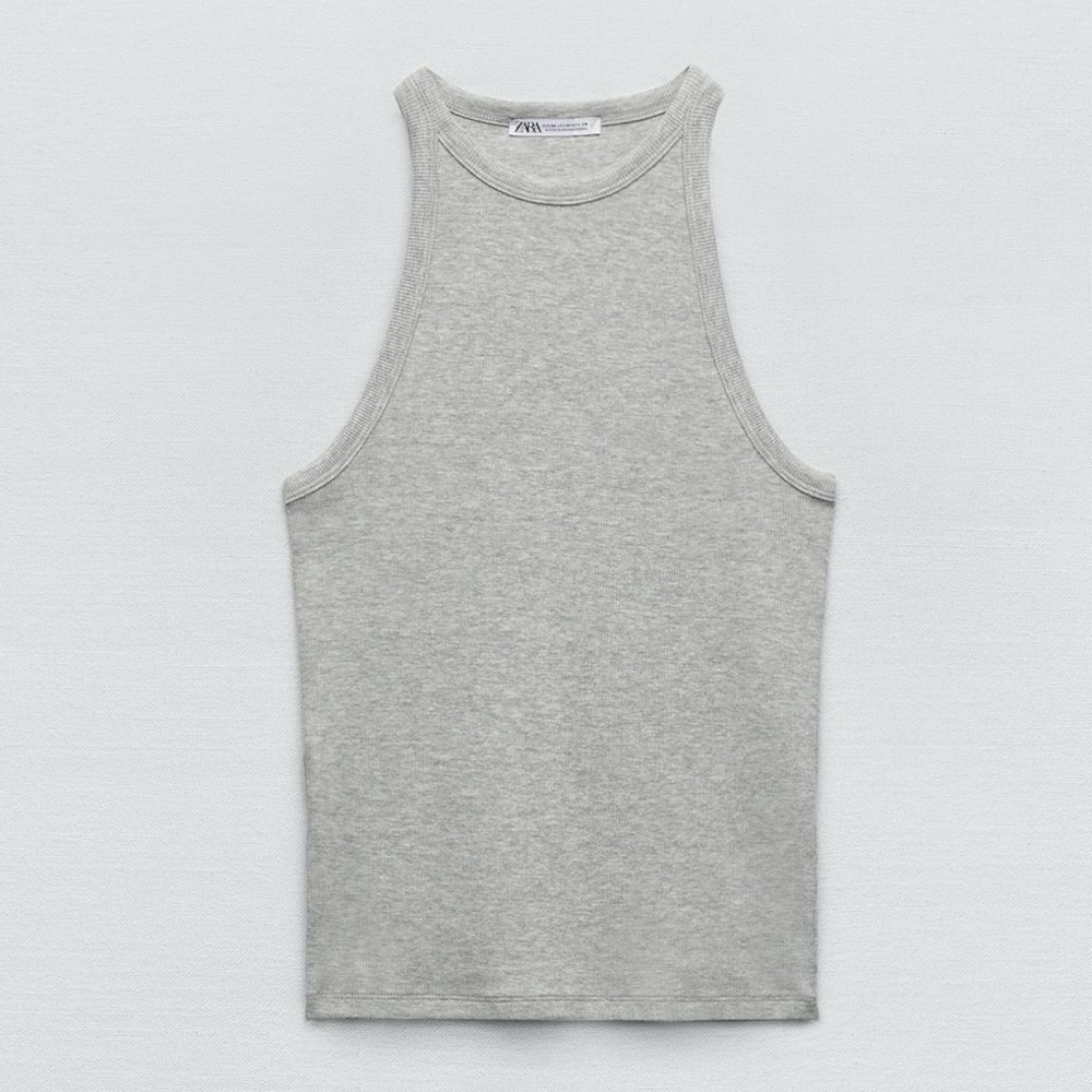 Zara Ribbed Halter Top